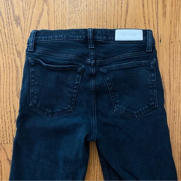 RE/DONE originals 80s Slim Straight in Jet Blue Black Sz 25 - Picture 9 of 10